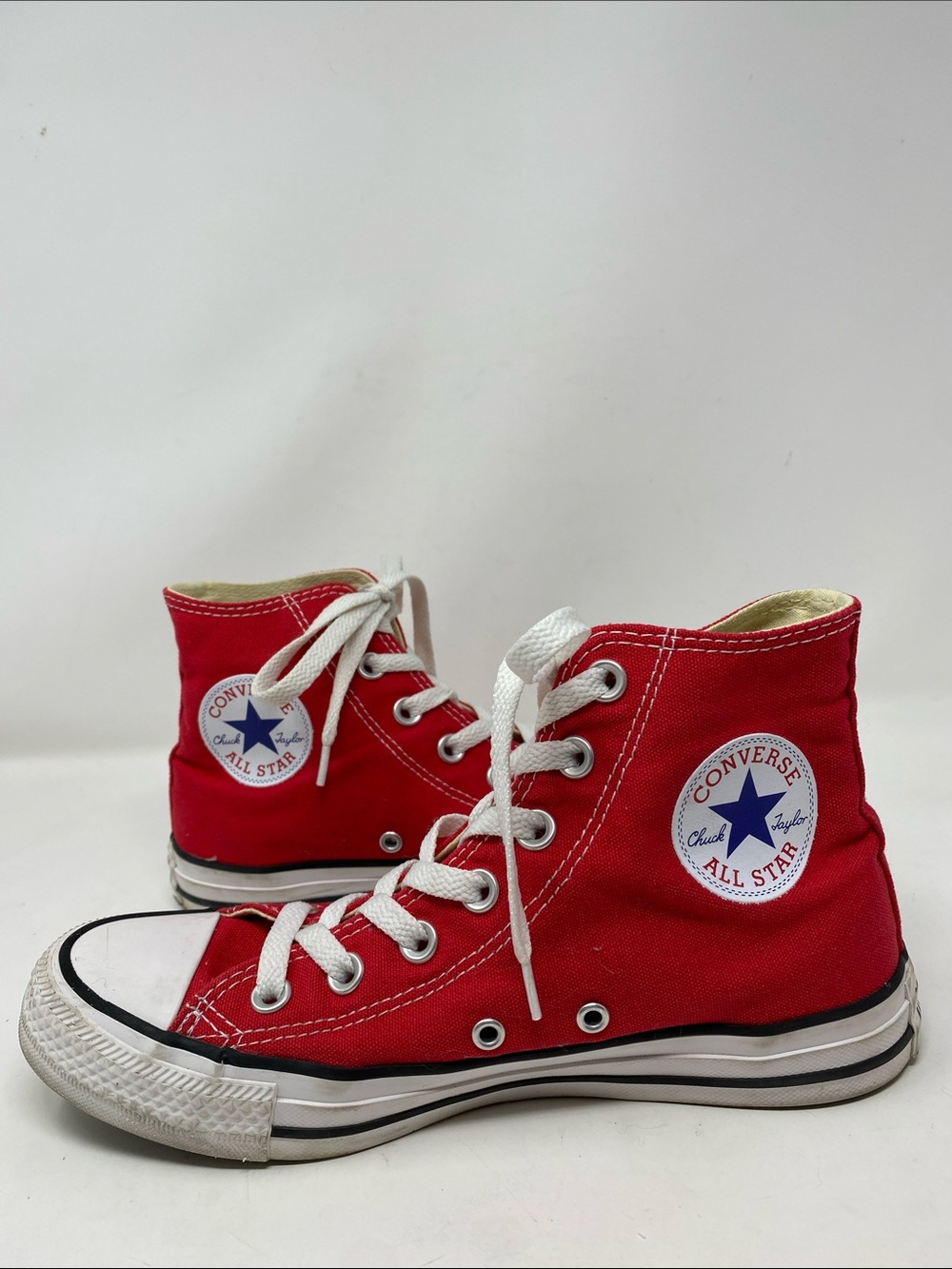 Converse Red High-Top Kids Sneakers with White Laces